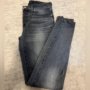 Lucky Brand. Black mid rise skinny Ava jean. Size 27.
